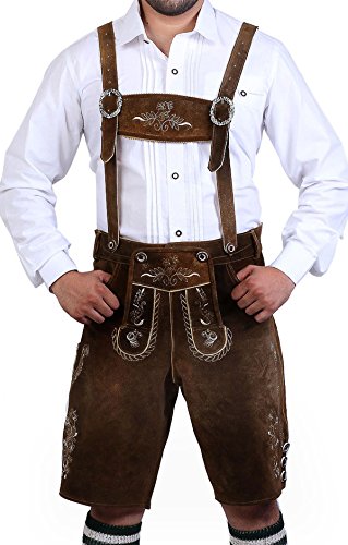 Lederhosen Men, Oktoberfest Costume Men, German Leather Pants in Brown