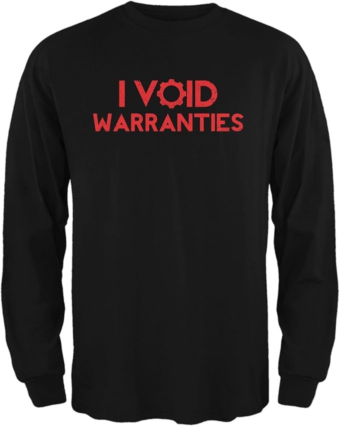 Automotive I Void Warranties Black Adult Long Sleeve T