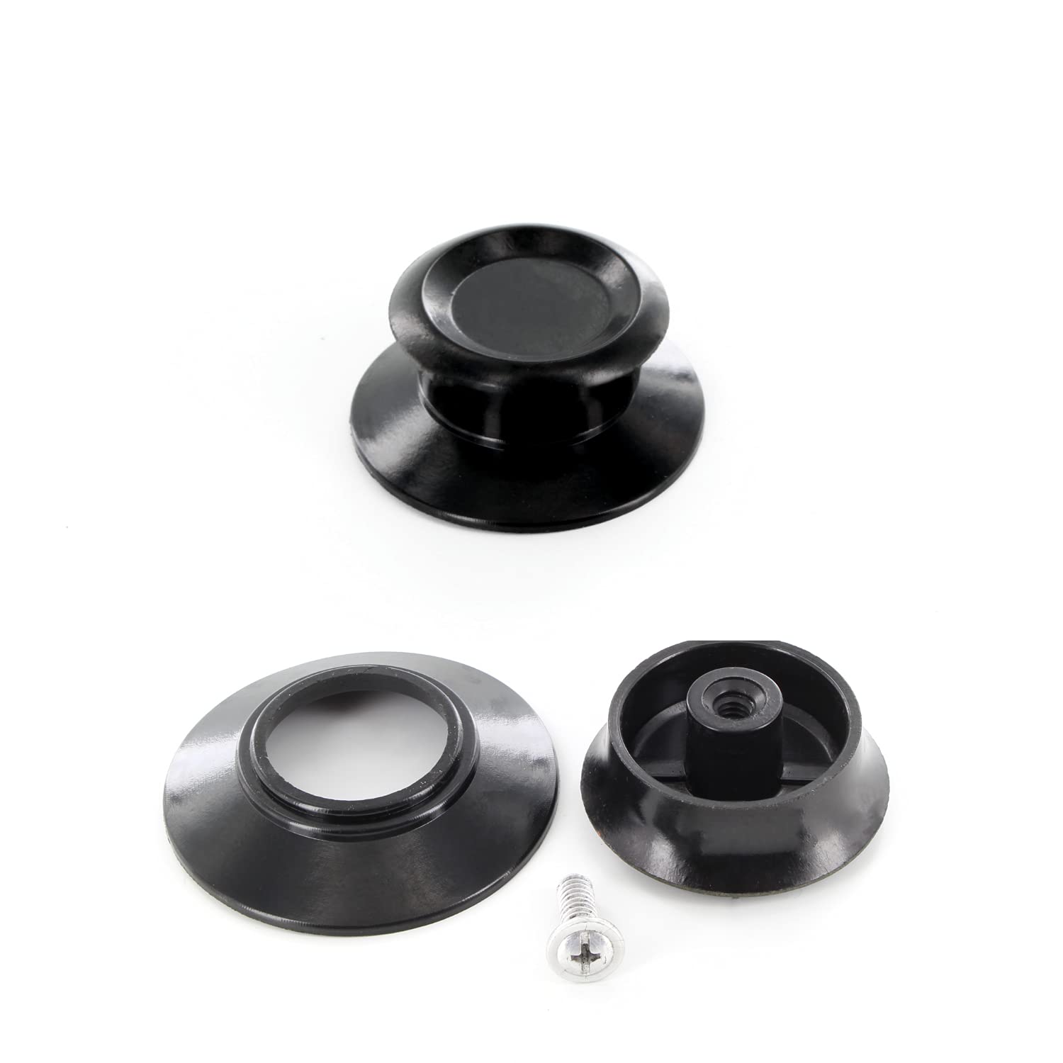 DL-pro 2 x Universal Lid Handle Handle Diameter 66 mm Black for Cooking Pot Pan Pot Lid Suitable for Almost All Brands
