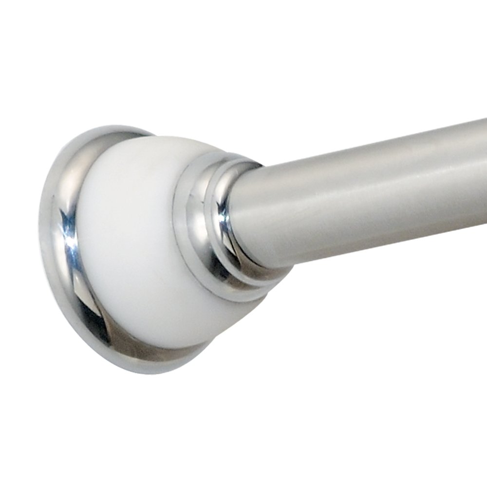 iDesign Large 1Piece York Shower Curtain Tension Rod, White Amazon.co