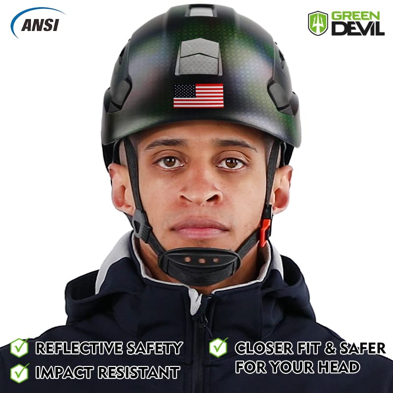 GREEN DEVIL Safety Helmet Hard Hat Adjustable Lightweight Vented ABS Work Helmet For Men And