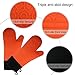 XQQ Silicone Oven Mitts for Cooking, Baking & BBQ, Heat-Resistant Pot Holder, Long Glove With Cotton Lining, 1 Pair ( Set of 2 )Orange Color