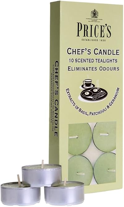 Prices Chef's Tealights 10 Pack Basil Patchouli Geranium Odour Eliminating