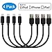 Short lightning iPhone Cables, JZBRAIN USB Charge&Sync Data Cord 8 Inches length for iPhone 7/7plus, 6s/6s plus, 6/6 Plus, 5/5s/5c, iPad Mini, iPad Airs, iPod Touch, iPod(4 Pack - Black)