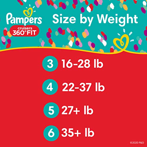 Diapers Size 6, 92 Count - Pampers Pull On Cruisers 360° Fit Disposable Baby Diapers with Stretchy Waistband, ONE MONTH SUPPLY (Packaging May Vary)