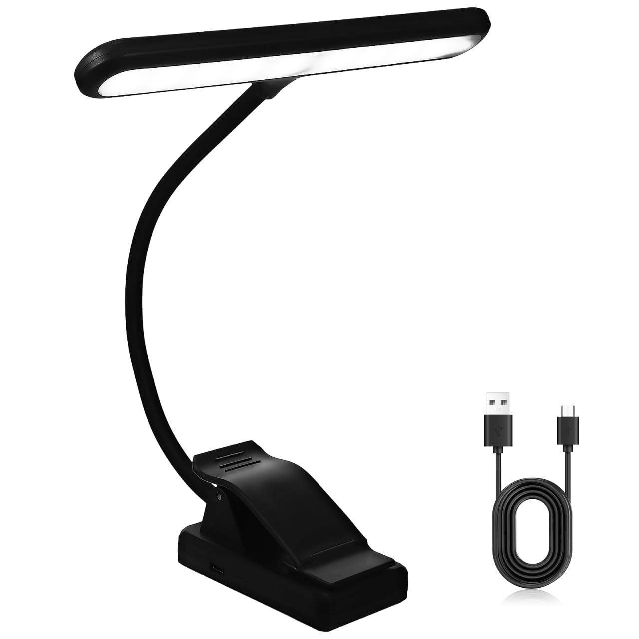 Rechargeable Music Stand Light Clip on, 27 Leds, 6 Levels Dimmable, Usb Fast Charging, Lightweight Piano Lamp, Book Reading Light for Home Use