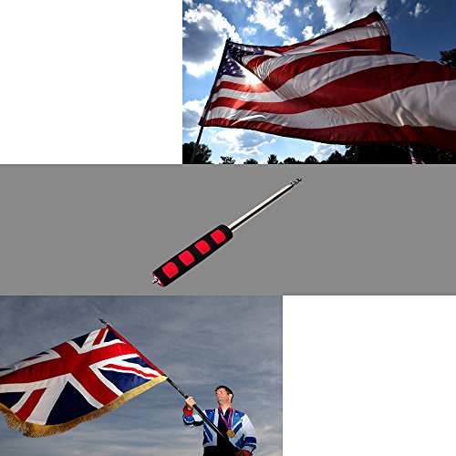 godehone Telescoping Flagpole,Stainless Steel Banner Tour Guide Teachers Flag Sign Collapsable Pole (79") 1 pc - Thumbnail 4