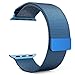 Apple Watch Band Series 1 Series 2, MoKo Milanese Loop Mesh Stainless Steel Bracelet Strap with Unique Magnet Lock for iWatch 42mm 2015 & 2016 All Models, No Buckle Needed - BLUE (Not Fit iWatch 38mm)