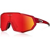 Queshark Cycling Glasses, Sports Sunglasses for Men Women, 1 Polarized 2 HD Lens, Polarized Sunglasses for Cycling Running
