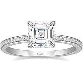 EAMTI 2CT 925 Sterling Silver Engagement Rings for Women Wedding Bridal Halo Cubic Zirconia Promise Rings for Her Size 3-11