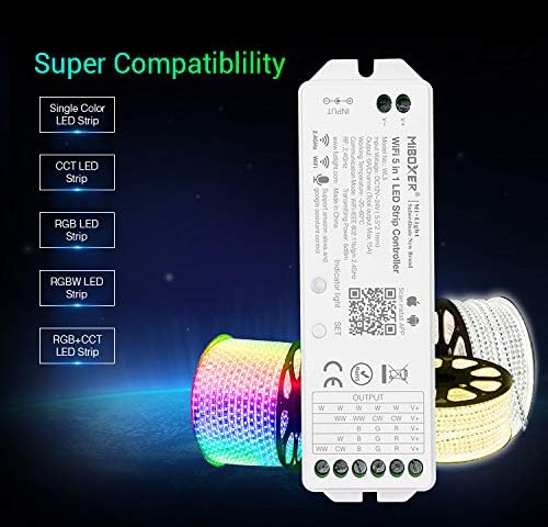 lighteu®, Milight Miboxer 5in1 WiFi LED Strip Controller, Amazon Alexa and Google Home Voice Control Remote and APP Control - Image 4