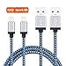 Marchpower(TM), iPhone Cable, Lifetime Guarantee, 2 Pack 6 FT Nylon Braided iPhone Charging Cable, Fast Sync & Data Charging Cord for iPhone SE 6s plus 6 5s 5c iPad Pro Air iPod (Blue White)