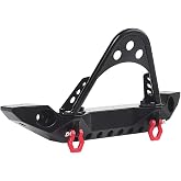 INJORA Metal Front Bumper with LED Light for 1:10 RC TRX-4 SCX10（Black）