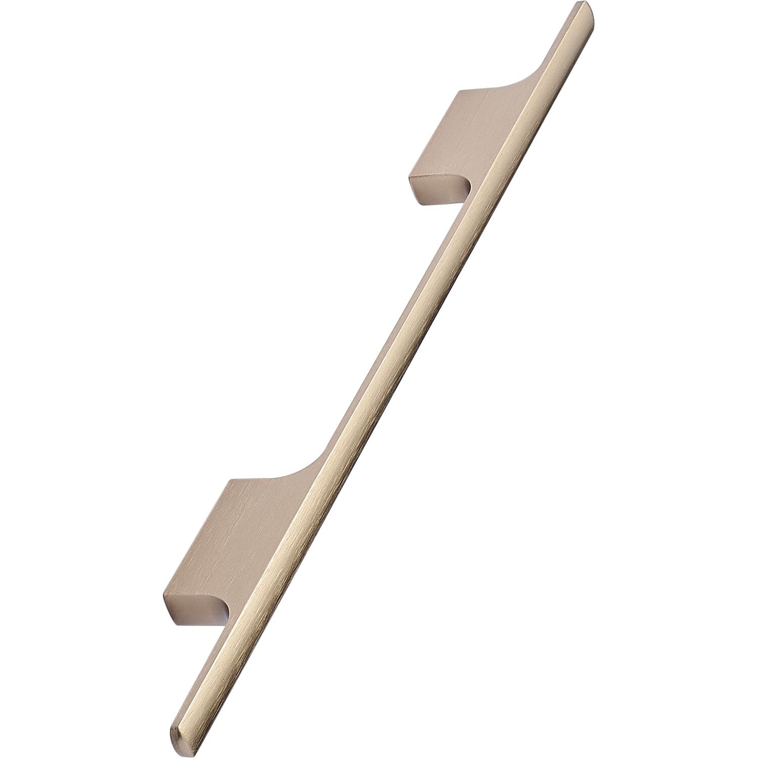 Furnipart LA160 Tau Furniture Handle for Kitchen Cupboards - Cupboard Handle for Kitchen Fronts - Brushed Aluminium Brass