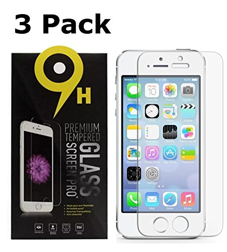 iPhone SE Screen Protector Glass [3 Pack] by Barcres | Tempered Glass, 9H Hardness, Impact and Resistant, HD Clarity, Also for iPhone 5S / 5 / 5C