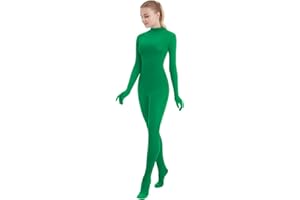 SUPRNOWA Full Body Unitard Turtleneck Spandex Footed/Footless Long Sleeve Unisex