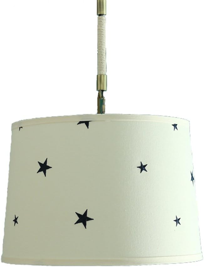 Yuyuan Light Nordic Iron Chandeliers, Geometric trapezoidal Flax Embroidery Lamps, Children Bedroom Bedroom Stars Lighting Ceiling lamp, Navy Blue E27, not Including Bulbs