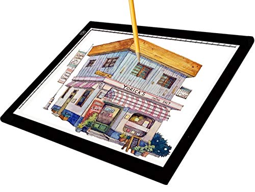 Ultra-Thin Portable LED Light Box Tracer USB Power Cable Dimmable Brightness Artcraft Tracing Light Pad Light Box for Diamond Paint Artists Drawing Sketching Designing Stencilling (A4)