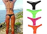 FOCUSSEXY Women's Bikini Bottom Thong Swimwear