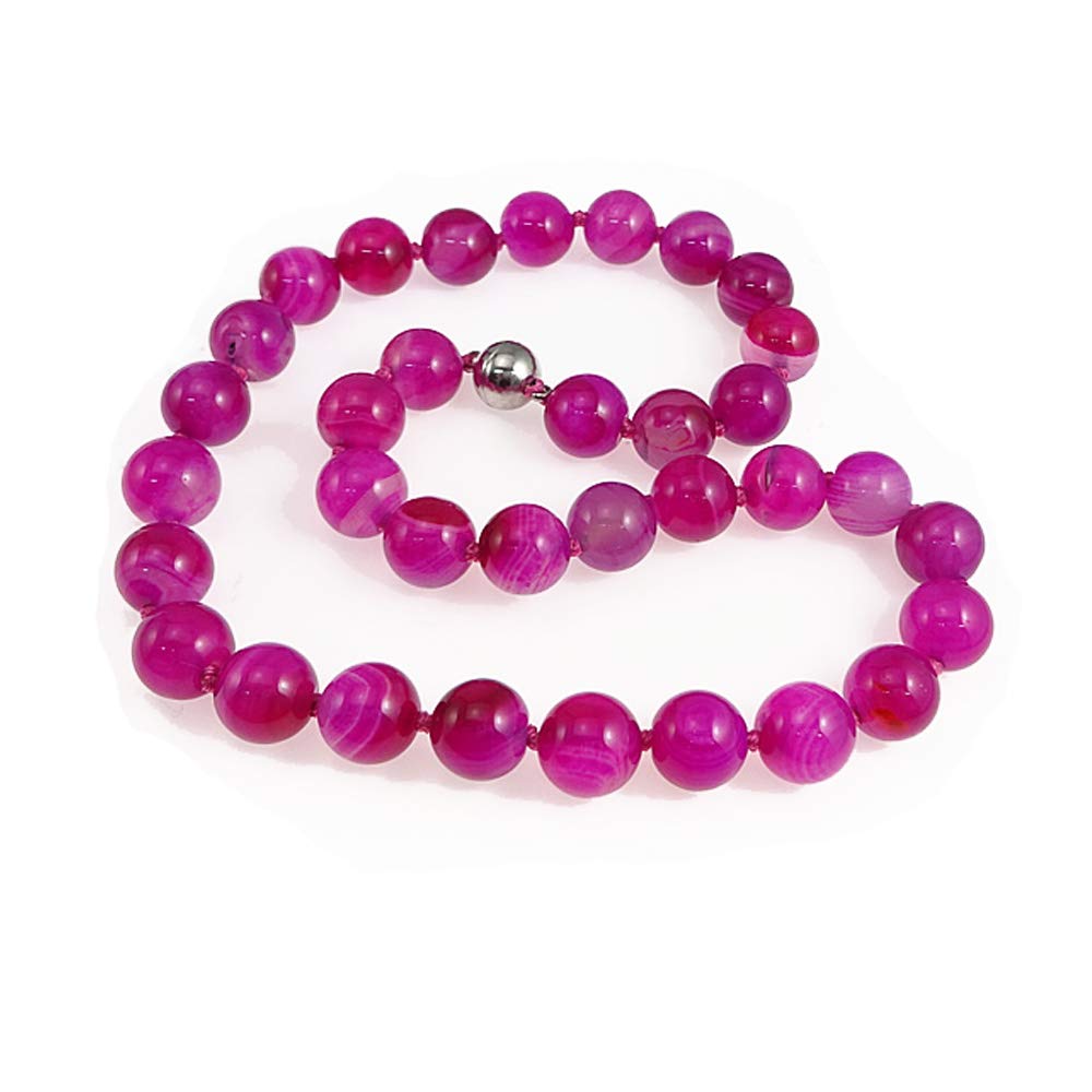 Treasurebay Stunning 14mm Gemstone Necklace Women's Necklace (14mm Pink Agate) — image 1