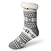 Slipper Socks Fleece-Lined Cozy Thick Winter Knee Highs Stockings for Woman?Girl by MissDill, Grey, 39-42 (U.S. 5-10)