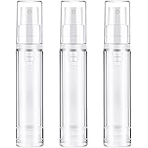 Qancekoo 3pcs 10ml Empty Airless Pump Bottles Refillable Clear Travel Lotion Compact Vacuum Press Pump Bottle Cream Cosmetic 
