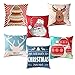 Unomor Christmas Throw Pillow Covers 18 x 18 Inches Couches Pillow Case Zippered Square Pillow Case Christmas Party Supply