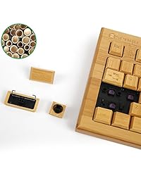 SNGU Cmobo de teclado y ratón de bambú multimedia, hecho a mano, Natural