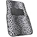 BDK Carpeted 4 Piece Mat Leopard Animal Print Auto Car Vehicle Universal Fit (White/Gray)