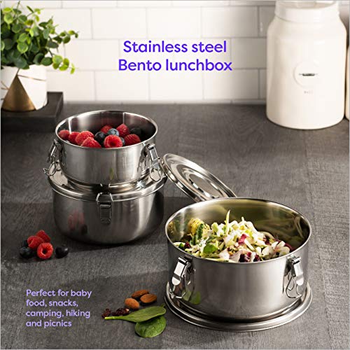 KLEE UTENSILS Stainless Steel Food Storage Containers with Lids 304