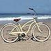sixthreezero Women's 3-Speed 26-Inch Beach Cruiser Bicycle, Scholar Cream w/Brown Seat/Grips