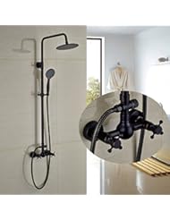 Home Improvement: Rozin Oil Rubbed Bronze Bathroom Shower Faucet 8" Rainfall Shower Head with Handheld Sprayer - Rozinsanitary