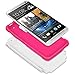 Fosmon HYBO-DUOC Series Detachable Hybrid Silicone + PC Case for HTC One Max / HTC T6 (Pink / White)