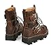 Mens Brown Genuine Leather Military Army Boots Gothic Skull Punk Motorcycle Martin Boots (10.5)