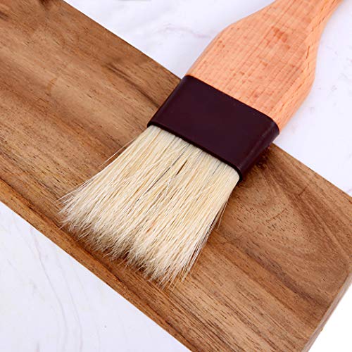 Saizone Pastry Brush Natural Bristle Basting Brush Kitchen Oil Brush with Beech Wooden Handle and Hanging Rope String (1 inch & 1.5 inch)