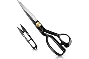 Heavy Duty Sewing Scissors for Dressmakers, Fabric Shears for Clothing and Upholstery, Craft Scissors (Black, 12 Inch)