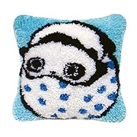 TQQT DIY Latch Hook Kits Rugs Cover Cushion Carpet Floor Mat Pillowcase Hand Craft Crochet for Kids Adults Parents Girls Gift Panda