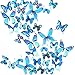 Ewong Butterfly Wall Decals, 36PCS 3D Butterflies Home Decor for Room, Wall Sticker for Girls Room Kids Bedroom Bathroom Baby Nursery Decoration (Blue)