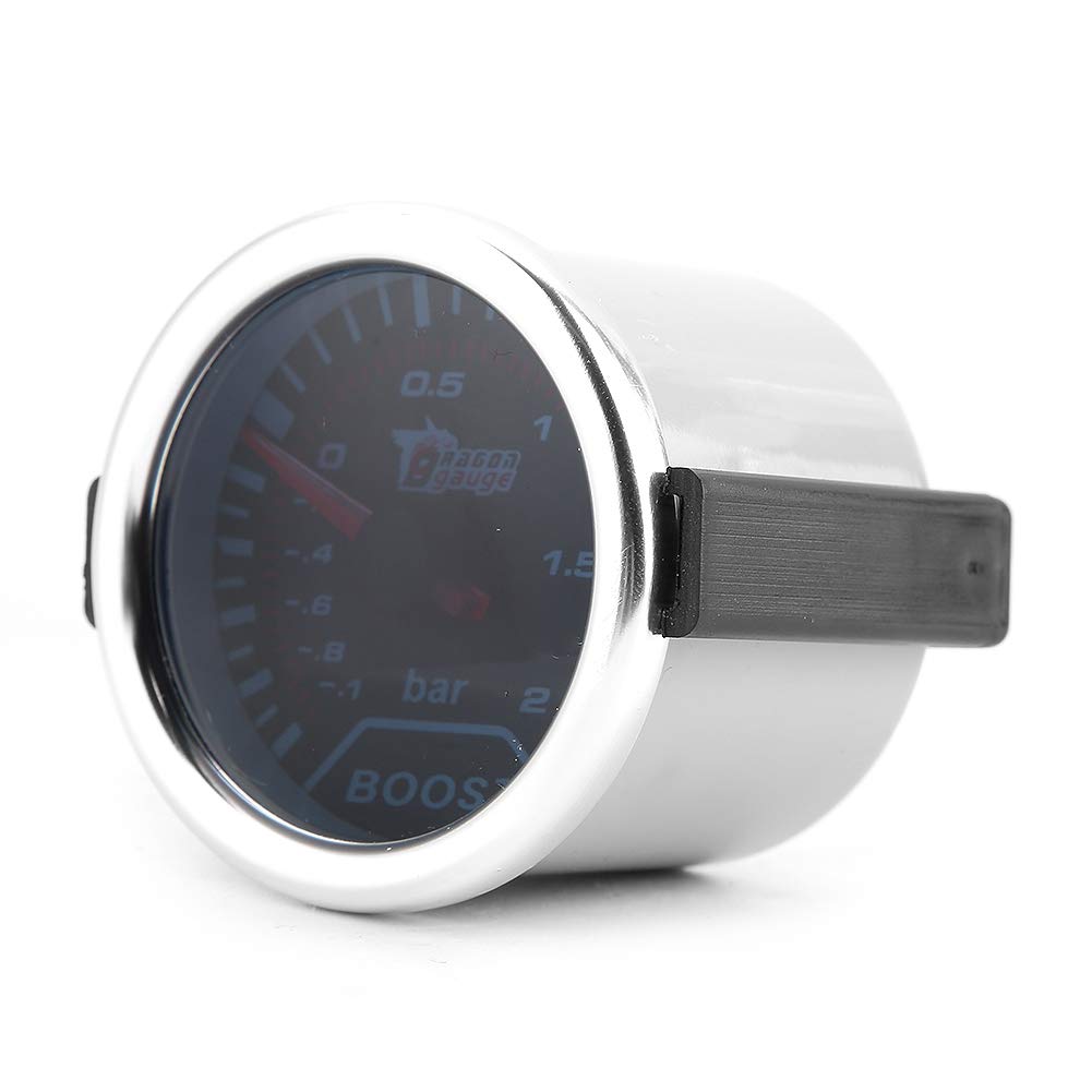 Suuonee Turbo Pressure Gauge, 2 Inch (50mm) Universal Car Red Led Turbo Boost Press Gauge Meter Bar Pointer 12V