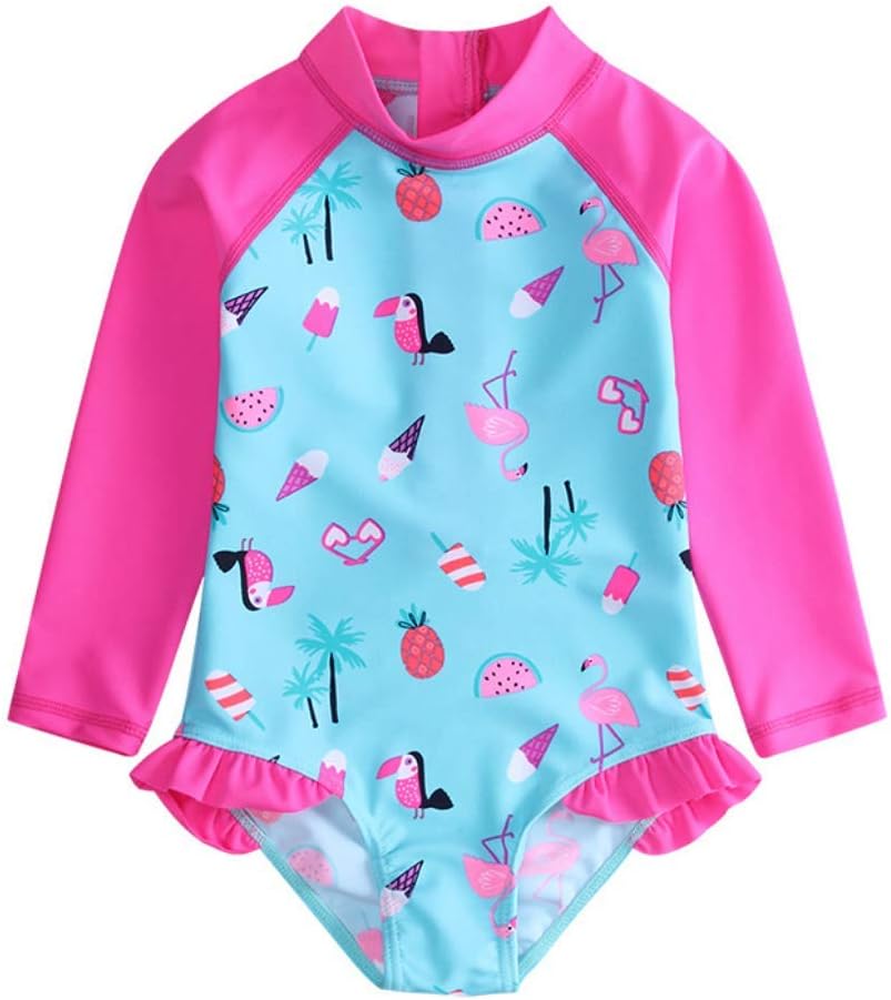 Dalary Infant Baby Girls One Pieces Swimwear Rashguard Sun Suits