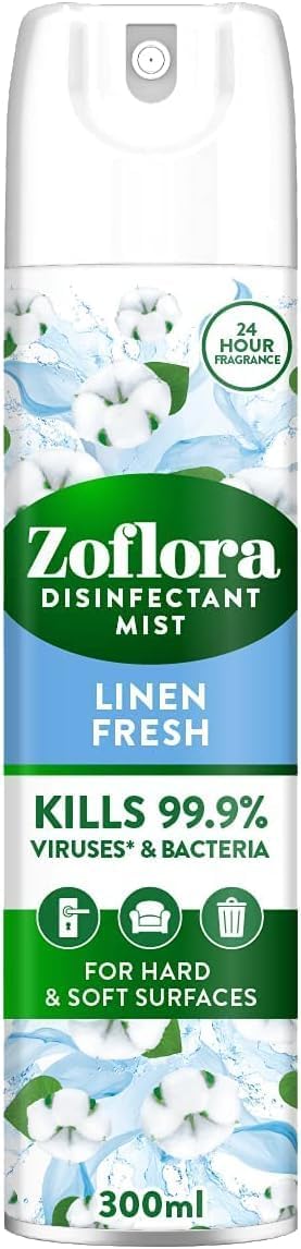 Zoflora Linen Fresh Disinfectant Mist 300ml Odour Eliminator spray