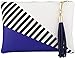 B BRENTANO Vegan Clutch Bag Pouch with Tassel Accent (Blue)