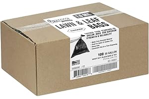 Ultrasac - Lawn, Leaf, Yard Cleanup Bags, 39 Gallon, 1.5 Mil, 33"x43", Black, 100 Count/w Ties