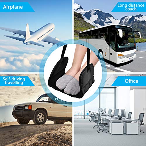 Airplane Footrest Travel Foot Rest (Thickened Memory Foam), Airplane Travel Accessories, No