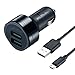 POWERocker BlitzKnob 36W Quick Charge 3.0 USB Car Charger for Smartphones with 3.3FT Micro USB Cable - Black