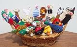 NEW ARRIVAL PERUVIAN ASSORTMENT VARIETY OF ANIMALS, INSECTS, BIRDS AND PEOPLE 10 FINGER PUPPETS TOYS HAND KNITTED