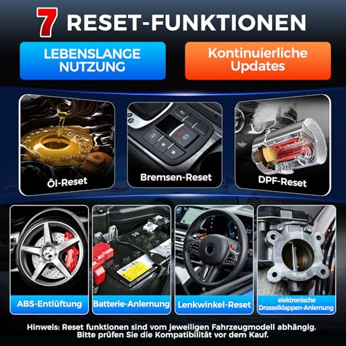 LAUNCH CRP123E V3.0 OBD2 Diagnostic Tool Car Professional Car Tester 4 Systems: Engine, ABS, SRS, Transmission, Diagnostic Device with 7 Resets: EPB, DPF, Oil, SAS, BMS, ABS Bleeding, Throttle, CAN FD