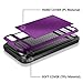 iPhone 5S Case, iPhone 5 Case, Vofolen Impact Resistant iPhone 5S Wallet Case Hybrid Bumper Armor Snap-on Black Soft Rubber Cover Protective Shell Card Holder for iPhone 5 5S SE - Purple