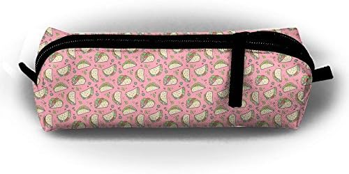Tacos Food On Pink Students Funny 3D Printing Pencil Pen Case Stationery Pouch