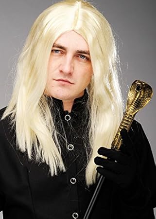 Magicbox Mens Long Blonde Lucius Malfoy Style Wig Amazon Co Uk